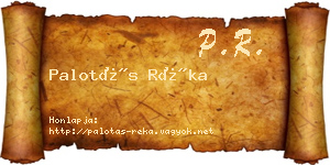 Palotás Réka névjegykártya