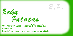 reka palotas business card